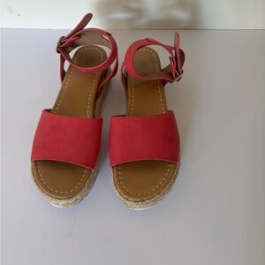Women's Coral Sandals Hot PINK women's Platform Sandals Ankle straps
